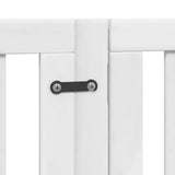 Dog Gate with Door Foldable 6 Panels White 300 cm Poplar Wood 352247
