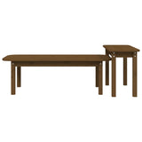 2 Piece Coffee Table Set Honey Brown Solid Wood Pine 822365