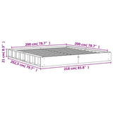 Bed Frame without Mattress Wax Brown 200x200 cm Solid Wood Pine 3211838
