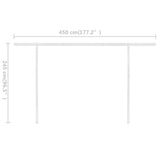 ZNTS Manual Retractable Awning with Posts 5x3 m Blue and White 3069976