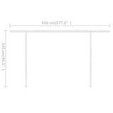 Manual Retractable Awning with Posts 4x3 m Blue and White 3069936