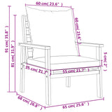 ZNTS 3 Piece Garden Lounge Set with Cushions Solid Wood Acacia 3211807