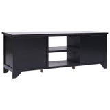 Tv Cabinet Black Solid Paulownia Wood, MDF 108 x 30 x 40 cm 338518