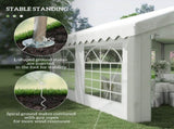 4m x 4m Marquee Party Tent, Heavy Duty Wedding Canopy with Sidewalls, Doors, Windows, Galvanised T3398P314774