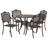 Garden Dining Set 5 pcs Bronze Aluminium 3334700