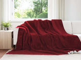 Throw Blanket Bordeaux Red 220 x 240 cm Fleece 42017003