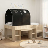 Bed with Tunnel 3 pcs Sonoma Oak and Black Engineered Wood 3423508