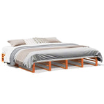 Bed Frame without Mattress Wax Brown 200x200 cm Solid Wood Pine 3302323