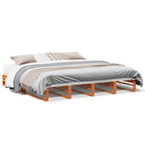 Bed Frame without Mattress Wax Brown 200x200 cm Solid Wood Pine 3302323