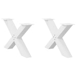 ZNTS Coffee Table Legs X-Shaped 2 pcs White 70x cm Steel 4012965