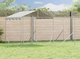 Outdoor Dog Kennel with Roof Silver 10x6x2.5 m Galvanised Steel 3190472