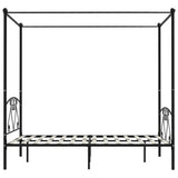 Bed Frame without Mattress with Canopy Black 140x200 cm Metal 284436