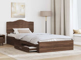 Bed Frame with Headboard Brown Oak 100 x 200 cm Engineered Wood 3413645