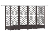 Raised Bed with Trellis and Roof Brown 202.5 x 40 x 123 cm PP 42032523