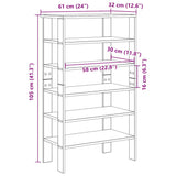 Shoe Rack White 61x32x105 cm Engineered Wood 859860