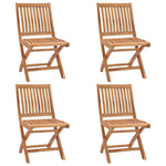 ZNTS Folding Garden Chairs 4 pcs Solid Teak Wood 3072804