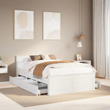 Bed Frame without Mattress with Headboard White 120x200 cm Solid Wood Pine 3308769