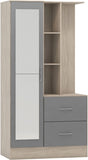 ZNTS Nevada Mirrored Open Shelf Wardrobe 100-101-140