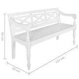 Batavia Bench 123 cm Solid Mahogany Wood White 337077