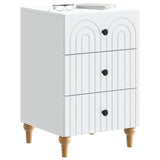 Bedside Cabinet White 43x 41 x 66.5 cm Engineered Wood 894095