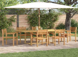 Garden Dining Set 7 pcs Brown Solid Teak Wood 3375778