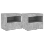 ZNTS Bedside Cabinets with LED Lights 2 pcs Concrete Grey 50x40x45 cm 836770