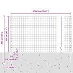 Fence with Posts Silver 1.2 x 25 m Steel 3336226