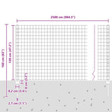 Fence with Posts Silver 1.2 x 25 m Steel 3336226
