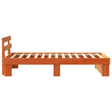 Bed Frame with Headboard Wax Brown 90 x 190 cm Solid Pine Wood 872508