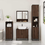 4 Piece Bathroom Furniture Set Brown Oak Engineered Wood 3301219