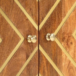 ZNTS 2 Piece Bathroom Cabinet Set Brown and Black Solid Wood Mango 3206289