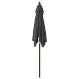 Garden Parasol with Wooden Pole Anthracite 198x198x231 cm 363185