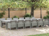 Garden Dining Set 13 pcs Light Grey Polt rattan 3378788