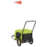 Pet Bike Trailer Green and Black Oxford Fabric and Iron 94018