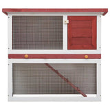 Outdoor Rabbit Hutch 1 Door Red Wood 170833