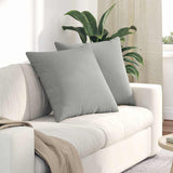 Sofa Pillows 2 pcs Light Grey 80 x 80 cm Fabric 42014070