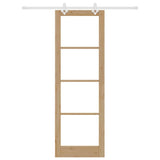 Sliding Door Natural 78 x 232 cm Solid Pine Wood and Glass 3332219