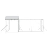 Outdoor Dog Kennel with Roof Silver 6x6x2.5 m Galvanised Steel 3190471