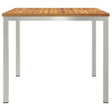Dining Table 90x90x75 cm Solid Acacia Wood and Stainless Steel 42006185