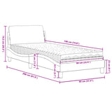 Bed with Mattress "Dover" Black Single Velvet 3208489