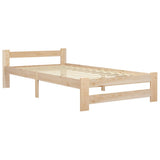 Bed Frame Natural Wood Solid Pine Wood, Plywood Single Tough 321992
