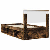 Bed Frame with Headboard Smoked Oak 75 x 190 cm Engineered wood 3407944