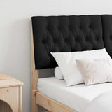 Upholstered Headboard Black 135 cm Solid Pine Wood 879346