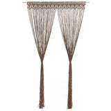 ZNTS Macrame Curtain Taupe 140x240 cm Cotton 323981