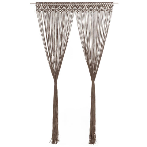 ZNTS Macrame Curtain Taupe 140x240 cm Cotton 323981