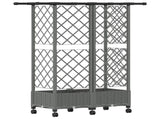 Raised Bed with Trellis and Roof Light Grey 124 x 40 x 127 cm 3423036