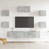 7 Piece TV Cabinet Set Concrete Grey Engineered Wood 3114505