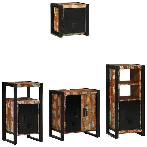Bathroom Furniture Set 4 pcs Multicolour Solid Reclaimed Wood 3305647