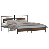 Bed Frame without Mattress Brown Oak 183x203 cm Engineered Wood 4107002