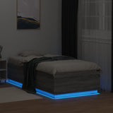 Bed Frame with LED without Mattress Grey Sonoma 90x190 cm Single 3209665